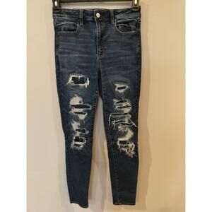 American Eagle Skinny Jeans Womens 6 Regular Distressed Ripped Stretch